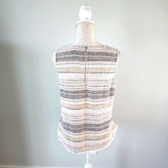 W5 Women’s Knit Tweed Sleeveless Scoop Neck Zipper Back Top Size Large - Picture 4 of 7